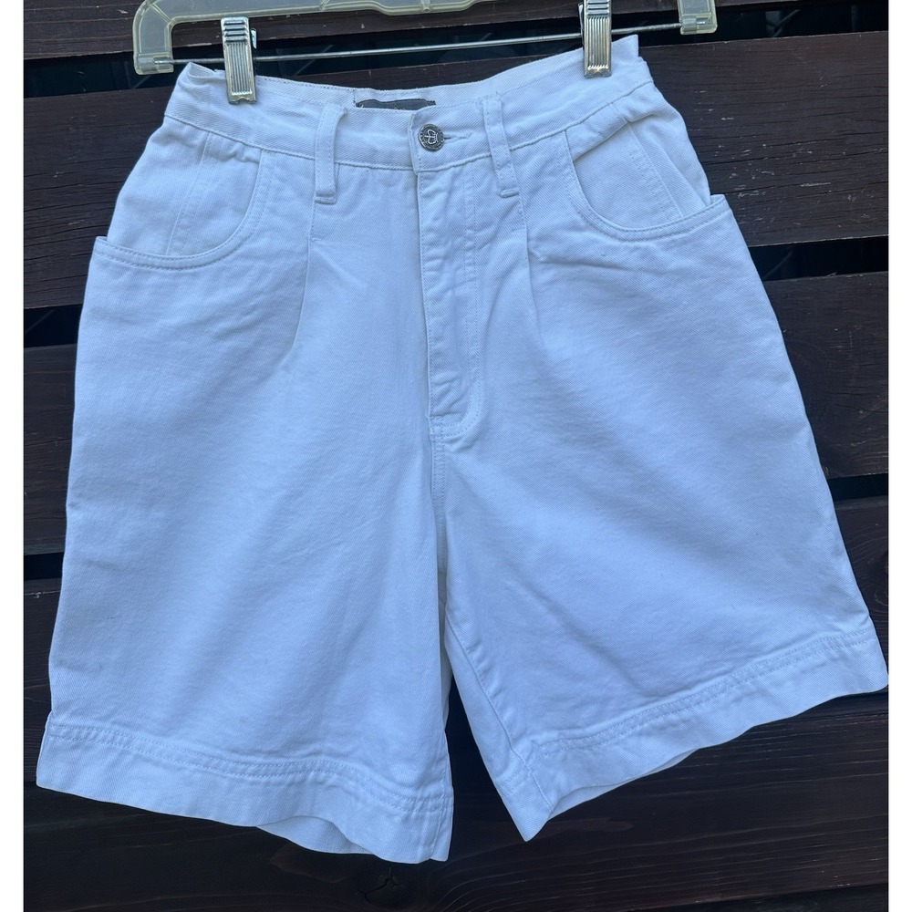 The Limited Y2K Women's White Denim High Waist Pleated Shorts Size XS (24)